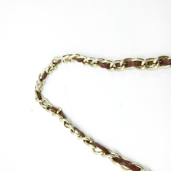 Vintage Brown Genuine Leather by Reem Envelope 80s Purse Bag Crossbody Chain USA - Picture 5 of 7